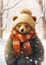 Frosty Fun: A Whimsical Winter Bear Design for All Seasons and S Royalty Free Stock Photo