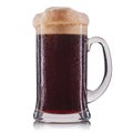 Frosty glass of dark beer isolated on a white background Royalty Free Stock Photo