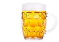 Frosty glass of light beer isolated