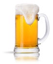 Frosty glass of light beer set