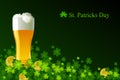 Frosty glass of light beer for St Patrick's Day