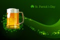 Frosty glass of light beer for St Patrick's Day