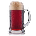 Frosty glass of red beer isolated on a white background Royalty Free Stock Photo