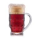 Frosty glass of red beer isolated on a white background Royalty Free Stock Photo