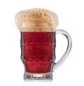 Frosty glass of red beer isolated on a white background Royalty Free Stock Photo