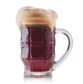 Frosty glass of red beer isolated on a white background Royalty Free Stock Photo