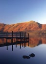 Frosty jetty, Derwentwater, Cumbria Royalty Free Stock Photo