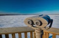 Frosty Lookout over the frozen lake