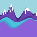 Frosty mountain range with snow on peak vector