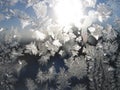 Frosty natural pattern on glass Royalty Free Stock Photo