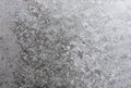 Frosty natural pattern on winter window glass macro Royalty Free Stock Photo