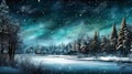 night christmas year sky tree snow new white background holiday winter fir. Generative AI. Royalty Free Stock Photo