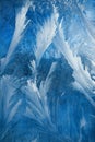 Frosty pattern on transparent background. Background light blue winter. Cold weather Royalty Free Stock Photo