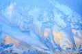 Frosty Pattern on the window in winter. Winter background. Aggregate state of water. Patterned background Royalty Free Stock Photo