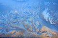 Frosty Pattern on the window in winter. Winter background. Aggregate state of water. Patterned background Royalty Free Stock Photo