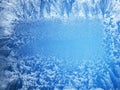 Frosty patterns on the a frozen window.