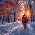 Frosty photo trek Winter photography enthusiasts on a snowy exploration