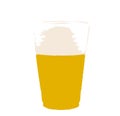 Frosty pint glass full of beer isolated on a white background Royalty Free Stock Photo