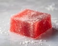 Glossy Red Gummy Candy with Sugar Crystals Macro Shot Royalty Free Stock Photo