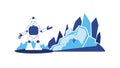 Frosty Robot Antarctic Exploration Cold Environment Tech Vector, vector design Generative AI Royalty Free Stock Photo