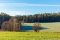 Frosty rural morning. Snowless winter in Czech countryside Royalty Free Stock Photo