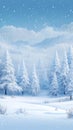 Frosty scene Fir trees stand tall in a serene winter landscape