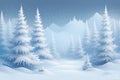 Frosty scene Fir trees stand tall in a serene winter landscape