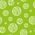 Frosty seamless pattern background with circles, curls and elements