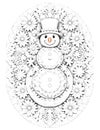 Frosty Snowman Mandala Coloring Page