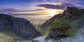 Frosty sunrise over Winnats Pass in the Peak District National Park, UK Royalty Free Stock Photo