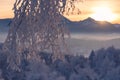 Frosty Sunset In The Chiemgau Alps Royalty Free Stock Photo