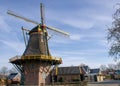 Frosty tradtional Dutch windmill of Markelo in winter Royalty Free Stock Photo