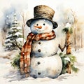 Frosty Whimsy - Watercolor Snowman Delight