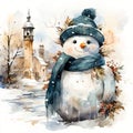 Frosty Whimsy - Watercolor Snowman Delight