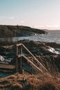 Winter landscape of a rocky seacoast Royalty Free Stock Photo