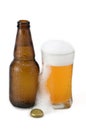 Frothy Beer Bottle Royalty Free Stock Photo