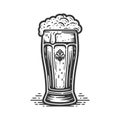 Frothy Beer Glass sketch raster Royalty Free Stock Photo