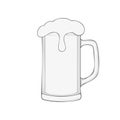 Frothy Beer Mug Illustration with Creamy Head Ready for Celebration Royalty Free Stock Photo