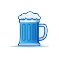 Frothy Blue Beer Mug Illustration Refreshing Drink Celebration Party Vector Graphic Royalty Free Stock Photo