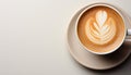 A frothy cappuccino, a heart shaped froth art, a coffee cup generated by AI