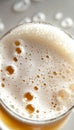 Frothy Elucidation of Alcoholic Beverage in Clear Glass with Bubbles and Textured Foam Display Royalty Free Stock Photo