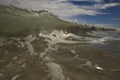 Frothy Wave Close Up & Sunny Sky Royalty Free Stock Photo