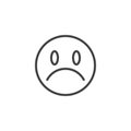 Frowning Face emoji line icon