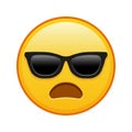 Frowning face with open mouth and sunglasses Large size of yellow emoji smile