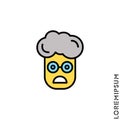 Frowning with open mouth yellow emoji vector boy, man icon. frowning with open mouth emoji icon, vector simple element