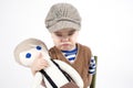 Frowning young boy Royalty Free Stock Photo