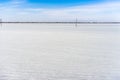 Froze the lagoon Kalochori in Greece Royalty Free Stock Photo