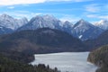 Frozen Alpsee lake Royalty Free Stock Photo