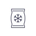 frozen bag icon, ice pack line vector Royalty Free Stock Photo