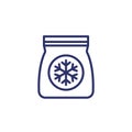 frozen bag line icon, vector Royalty Free Stock Photo